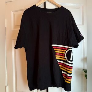 Champion Rec Club Logo Black Tee Sz XL Sportswear Streetwear Active Oversized